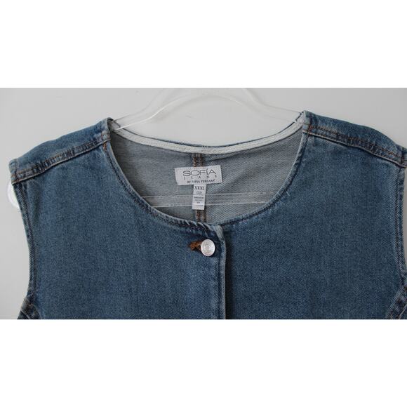 Sofia by Sofia Vergara Women's Scoop Neck Vest Dawn Blue Size XXXL NWT - Picture 4 of 6